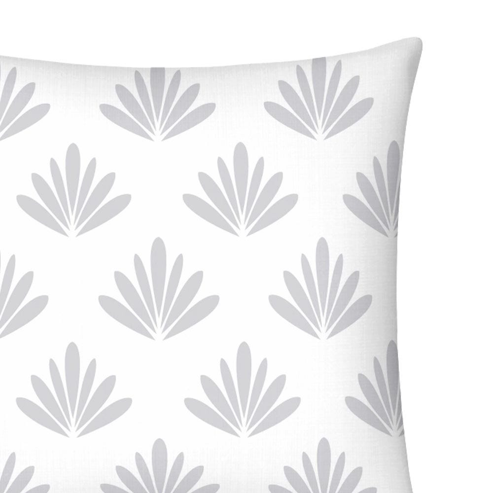 lolahome Cojín flor gris de algodón orgánico de 43x43 cm con relleno