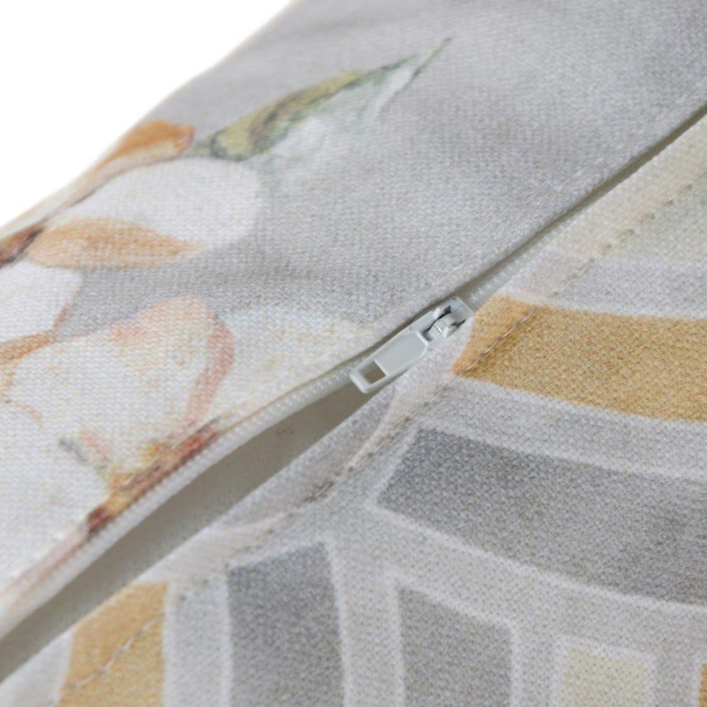 Lolahome Cojín Flores Gris De Algodón De 45x30 Cm Con Relleno