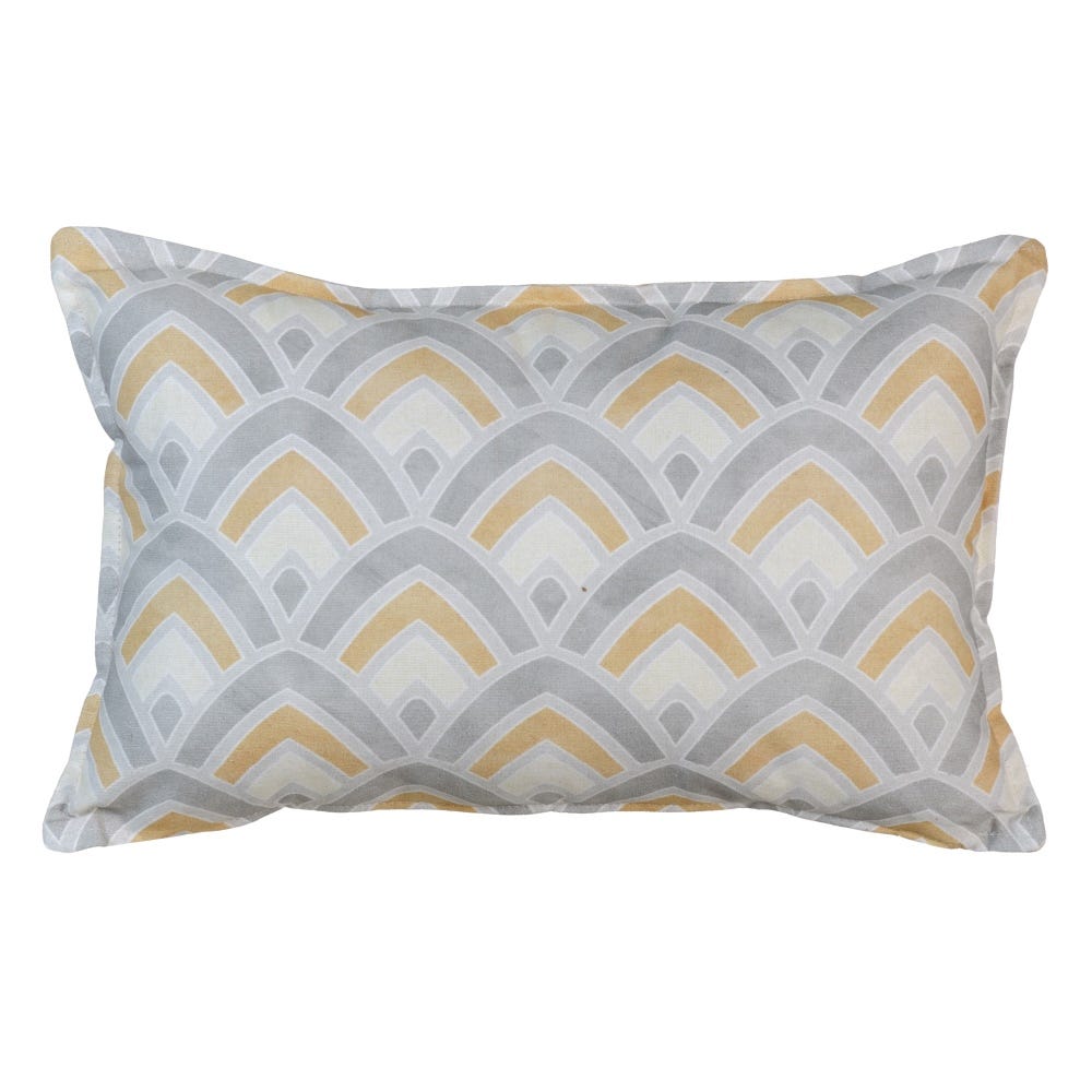 lolahome Cojín flores gris de algodón de 45x30 cm con relleno