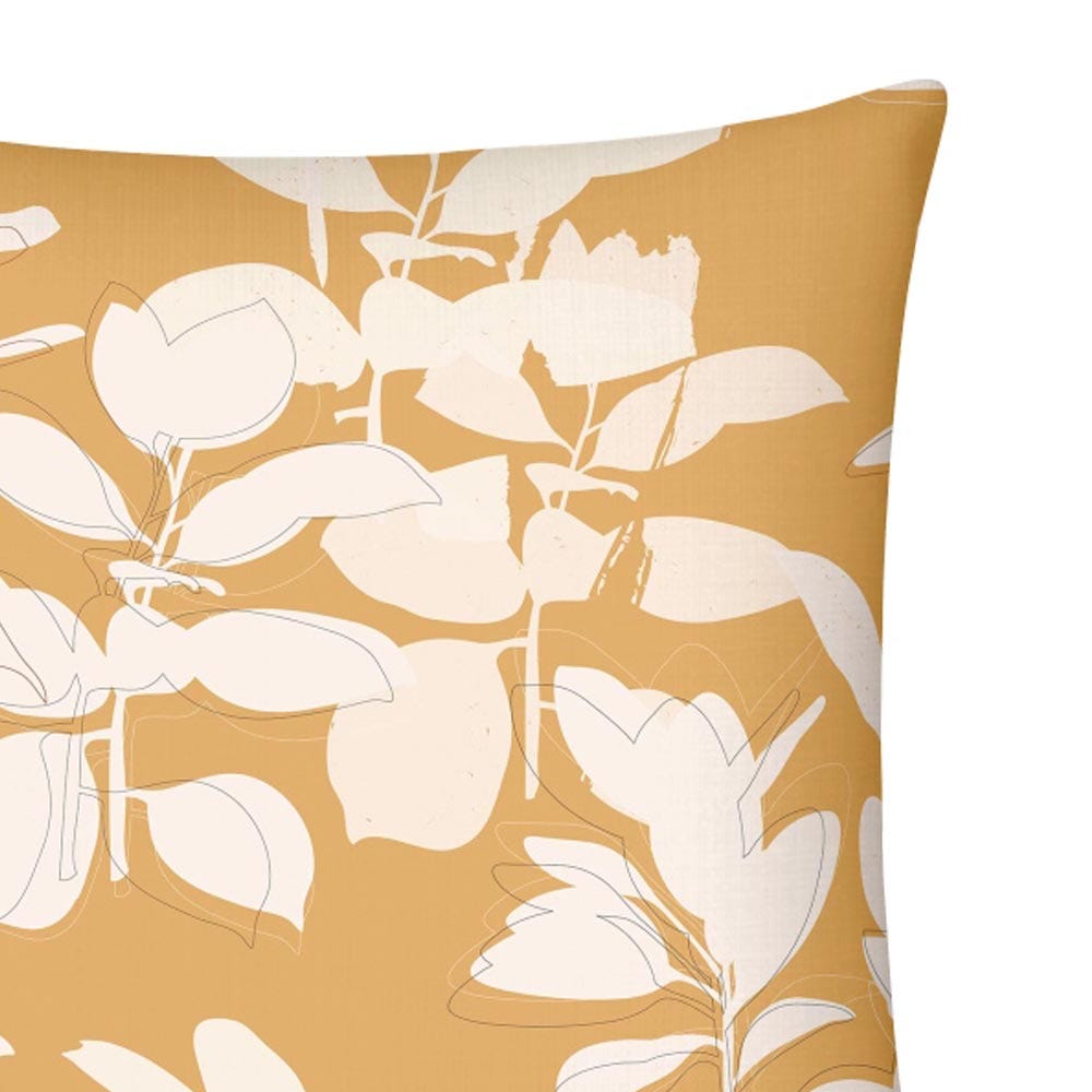 lolahome Cojín hojas de algodón orgánico de 43x43 cm con relleno