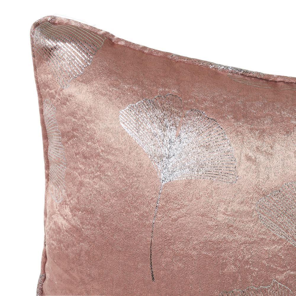 lolahome Cojín hojas satinado rosa de antelina de 45x45 cm con relleno