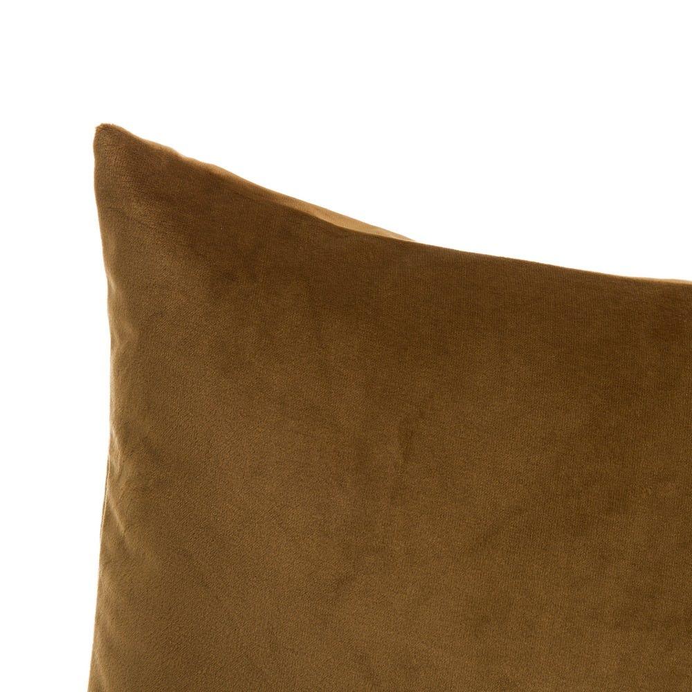 lolahome Cojín liso camel de terciopelo de 45x45 cm con relleno