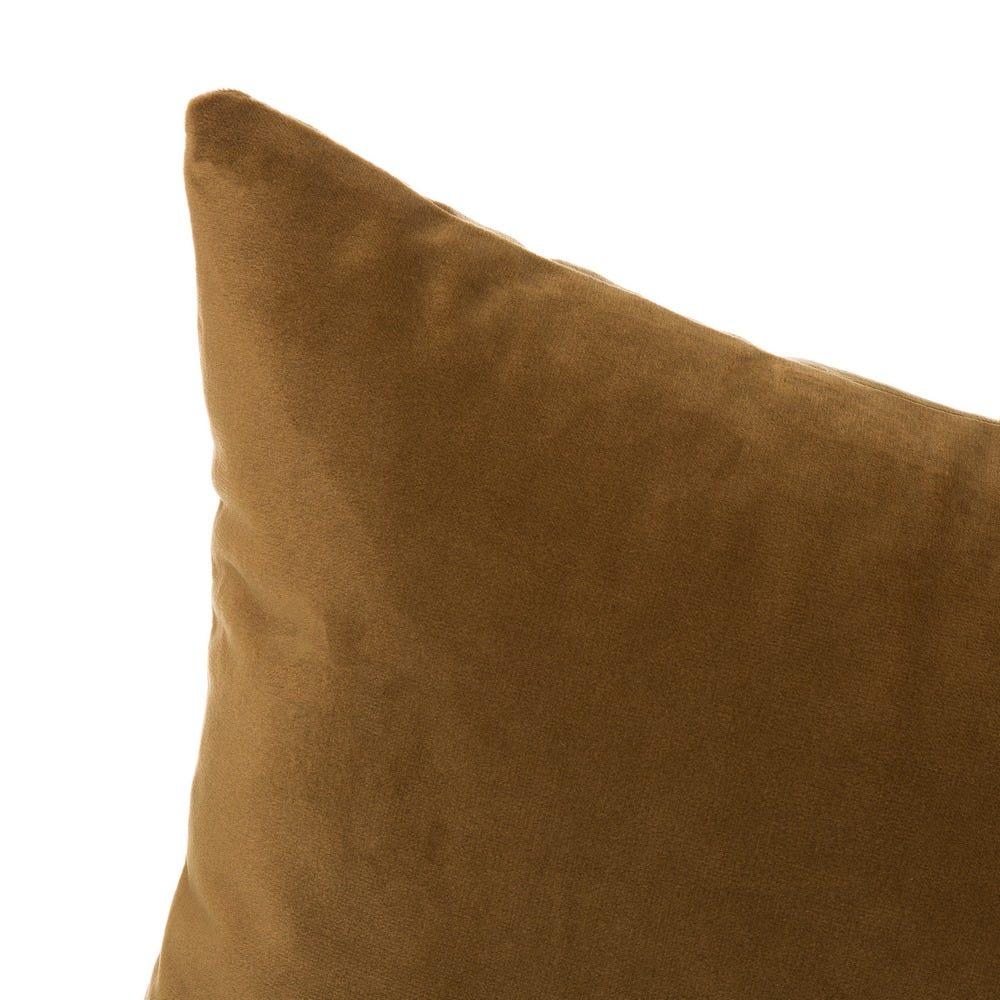 lolahome Cojín liso camel de terciopelo de 50x30 cm con relleno