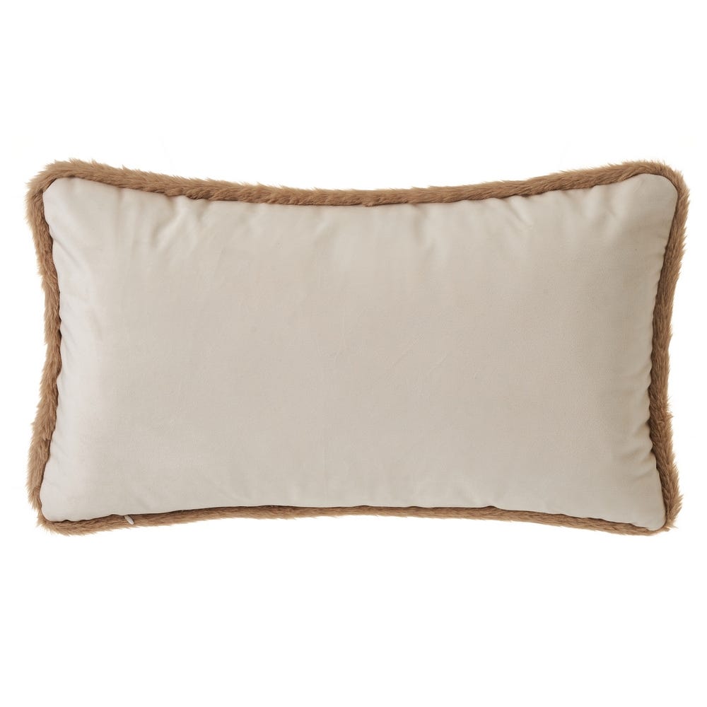Lolahome Cojín Rectangular Leopardo Beige Y Marrón De Terciopelo De 50x30 Cm Con Relleno