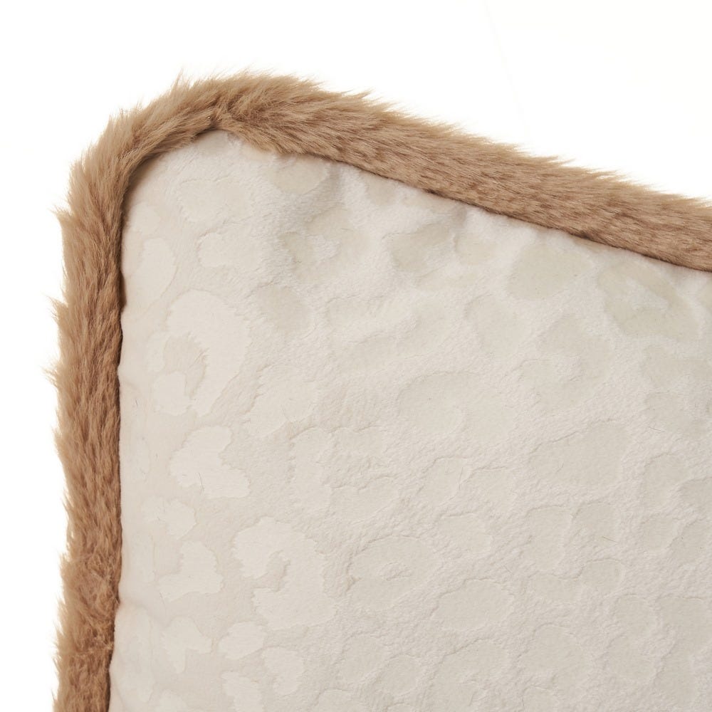 lolahome Cojín rectangular leopardo beige y marrón de terciopelo de 50x30 cm con relleno