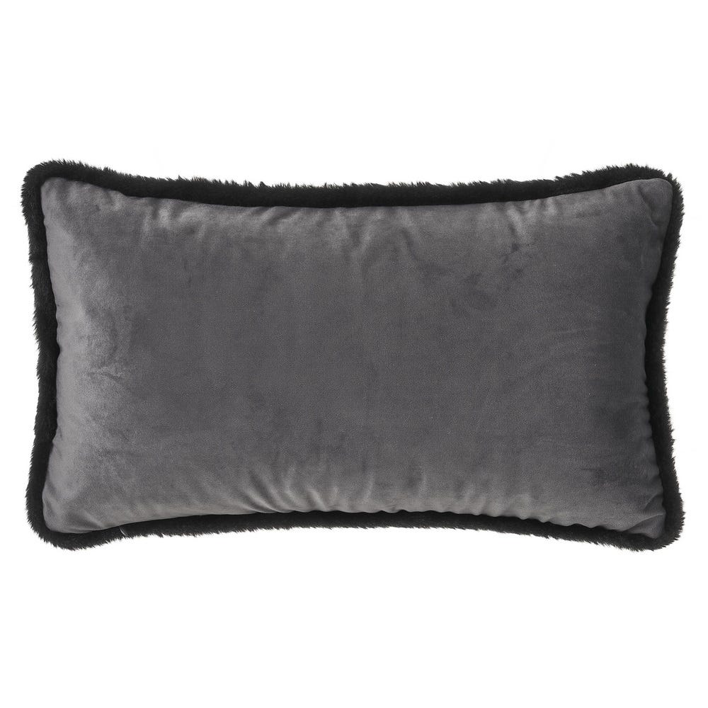 Lolahome Cojín Rectangular Leopardo Gris De Terciopelo De 50x30 Cm Con Relleno