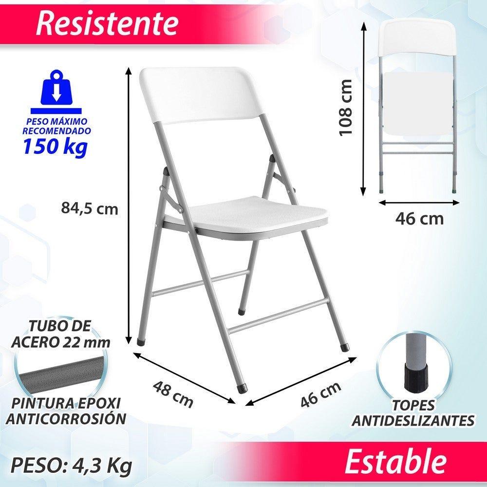 Lolahome Conjunto Mesa 122 Cm Y 4 Sillas Plegable De Acero Anticorrosión Y HDPE. Resistente Fácil Transporte Fácil Montaje. Ideal Acampadas Picnic Catering Jardín Terraza