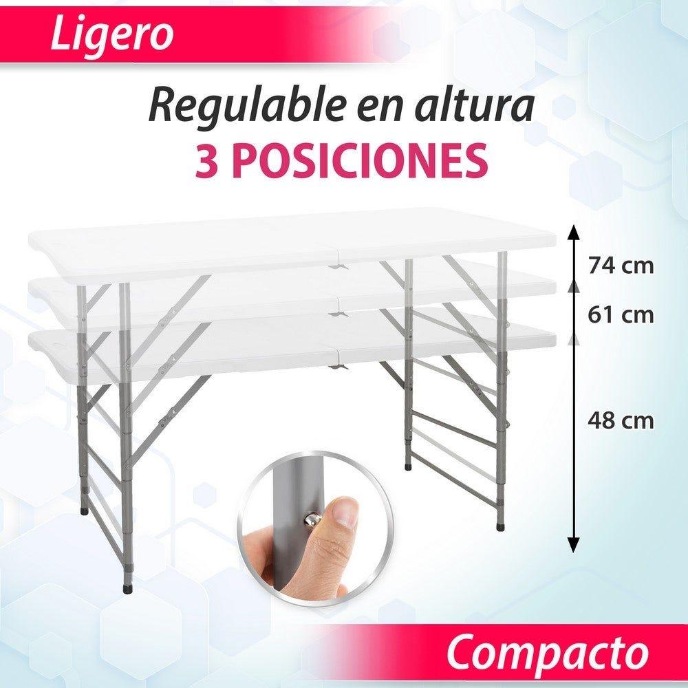Lolahome Conjunto Mesa 122 Cm Y 4 Sillas Plegable De Acero Anticorrosión Y HDPE. Resistente Fácil Transporte Fácil Montaje. Ideal Acampadas Picnic Catering Jardín Terraza