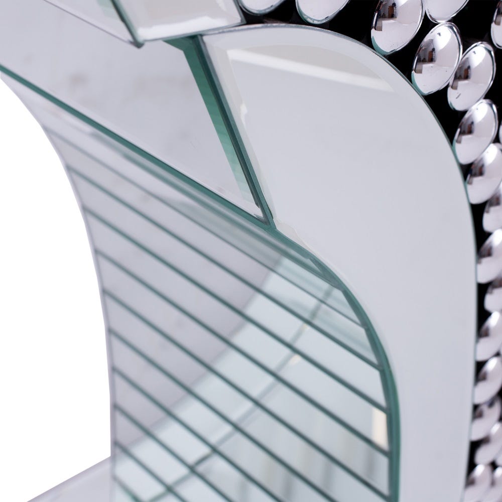 Lolahome Consola Mosaico De Espejo Plateada De Cristal De 120x40x75 Cm