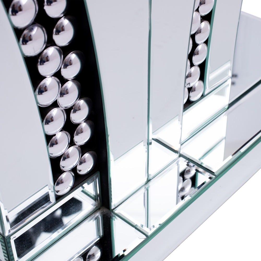 Lolahome Consola Mosaico De Espejo Plateada De Cristal De 120x40x75 Cm