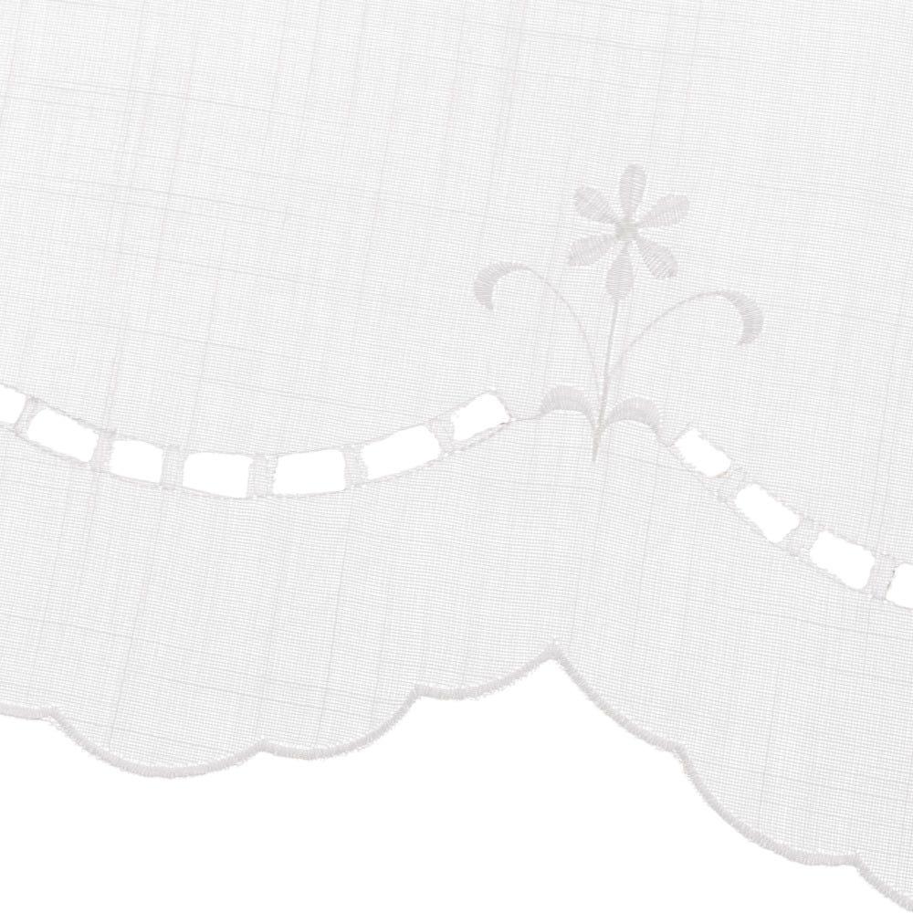 Lolahome Cortina Bordada De Corazones Blanca De Tela De 70x110 Cm