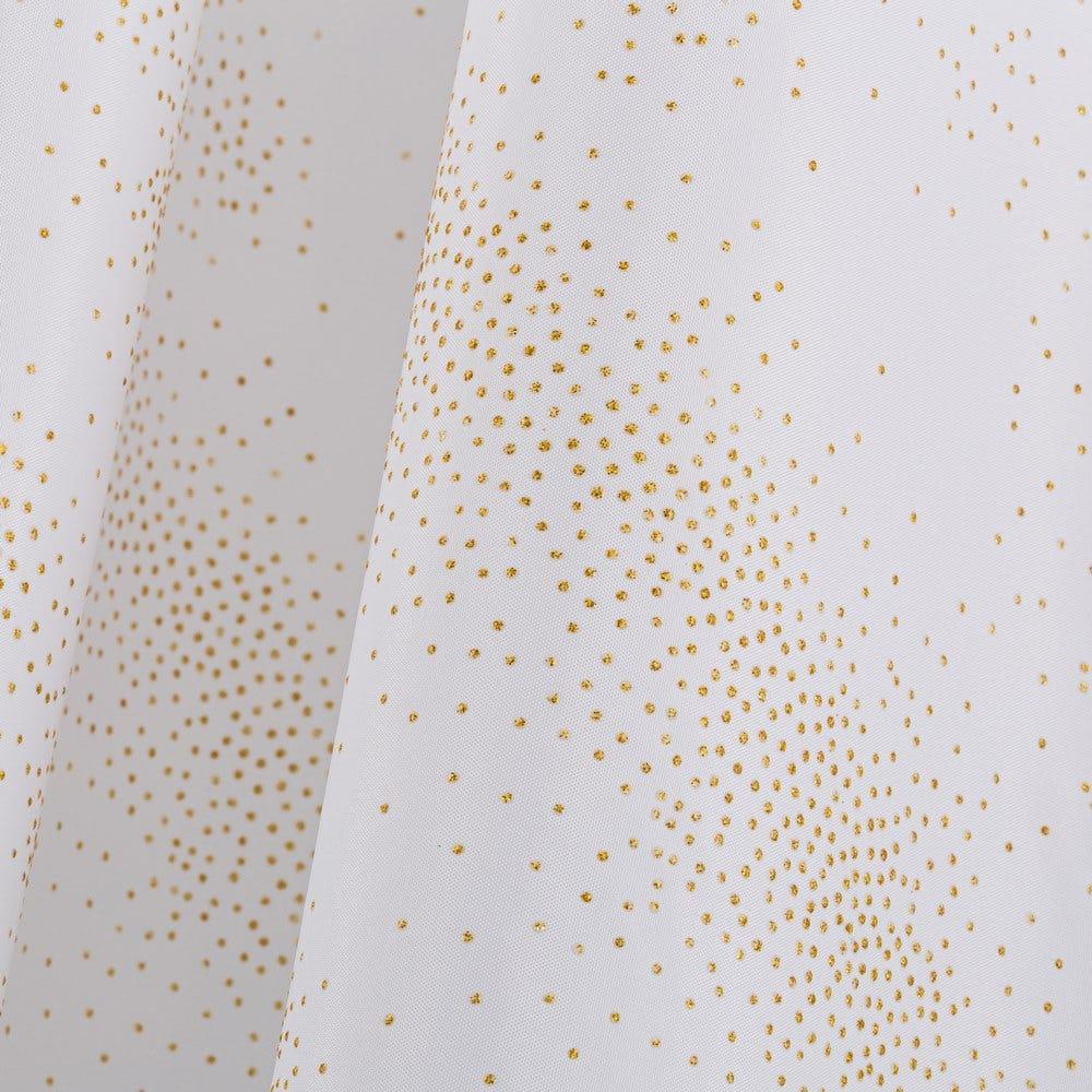 lolahome Cortina de baño con estampado blanco y dorado de tela de 180x200 cm