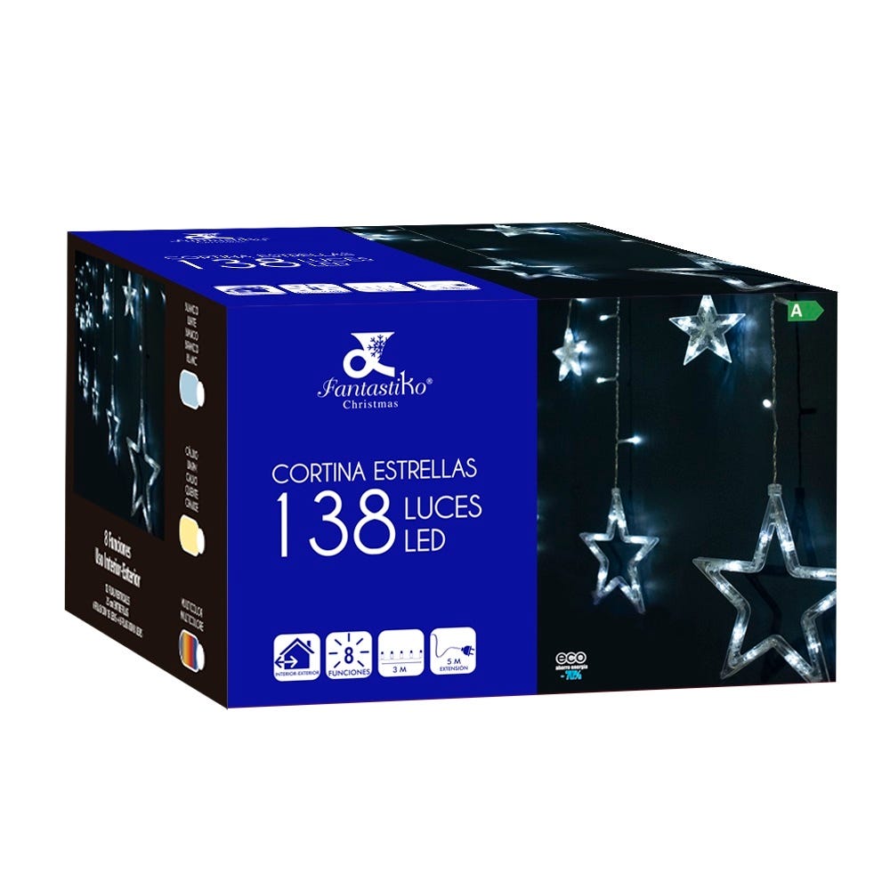 Lolahome Cortina Estrellas 138 Luces Led De 3 Metros