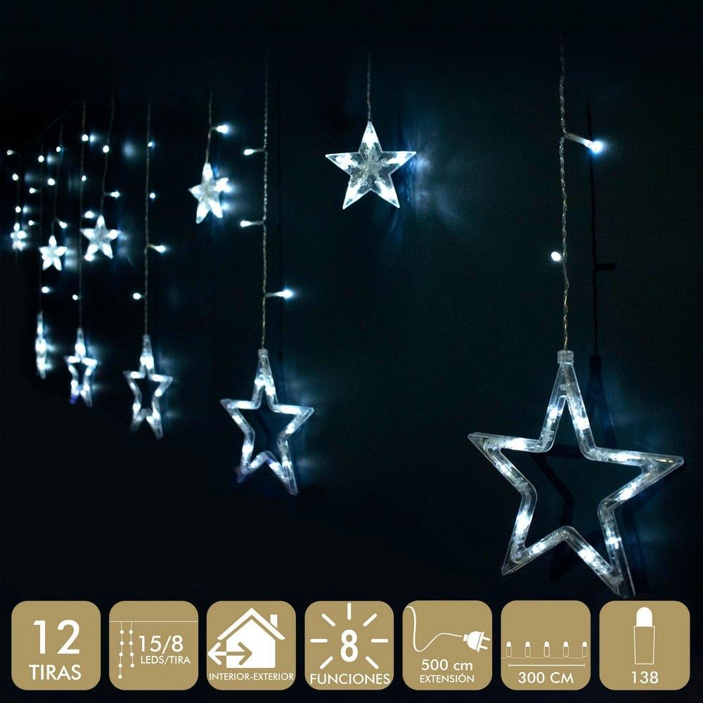 lolahome Cortina estrellas 138 luces led de 3 metros