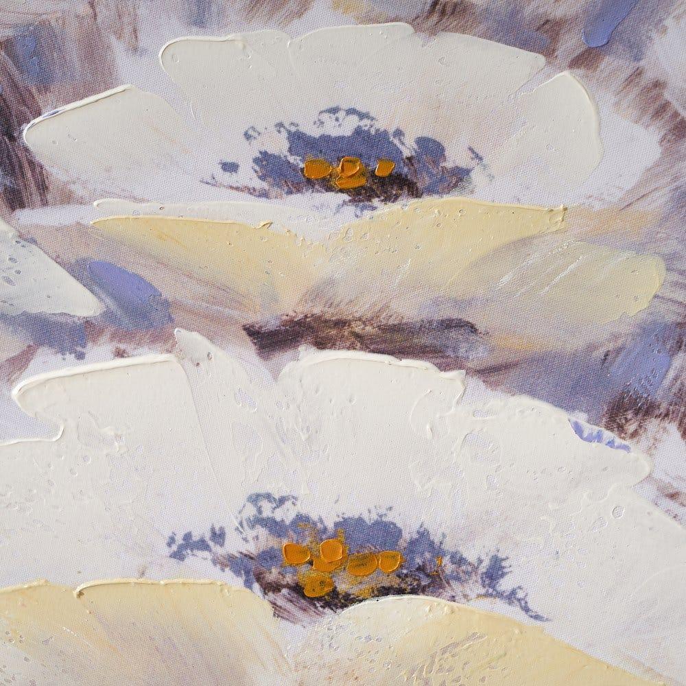 lolahome Cuadro cabecero de flores fotoimpreso sobre lienzo gris de 150x50 cm