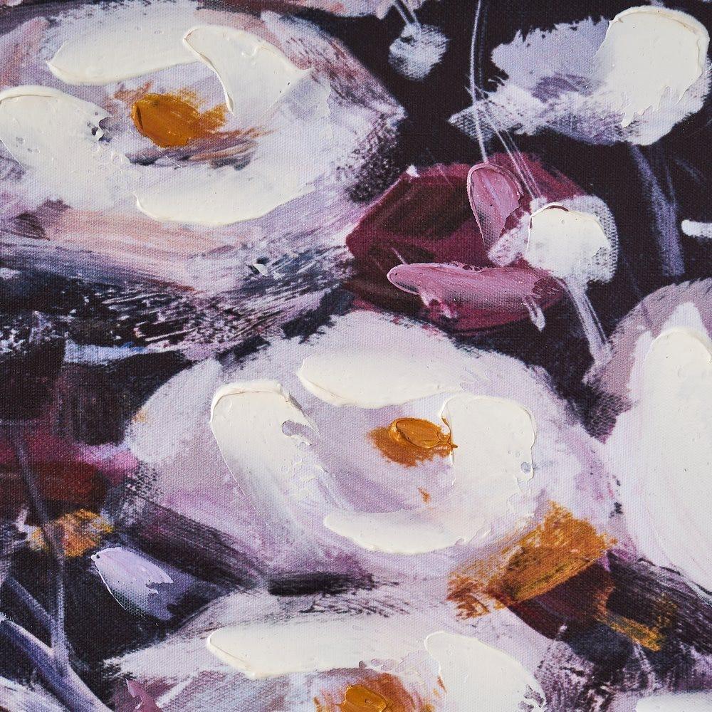 lolahome Cuadro cabecero de flores rosas fotoimpreso sobre lienzo de 150x50 cm