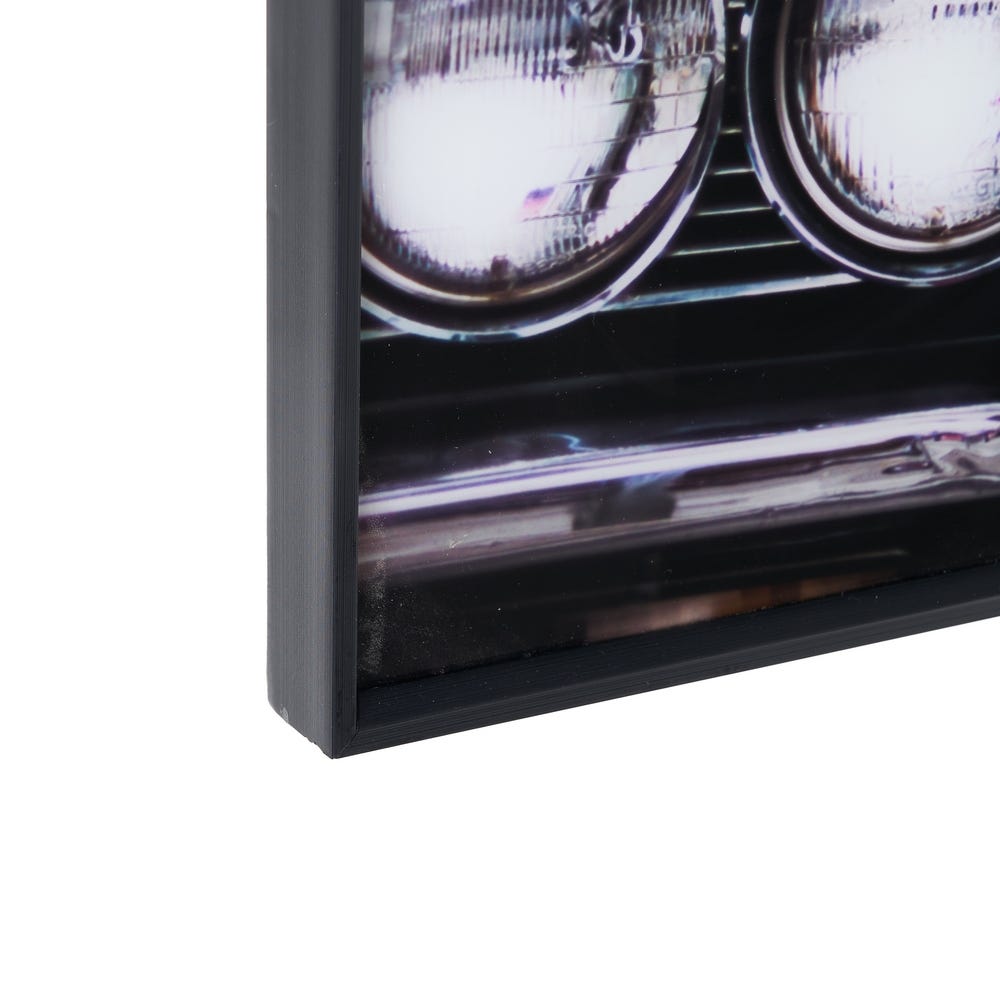 lolahome Cuadro coche blanco y verde enmarcado en cristal templado de 120x80 cm