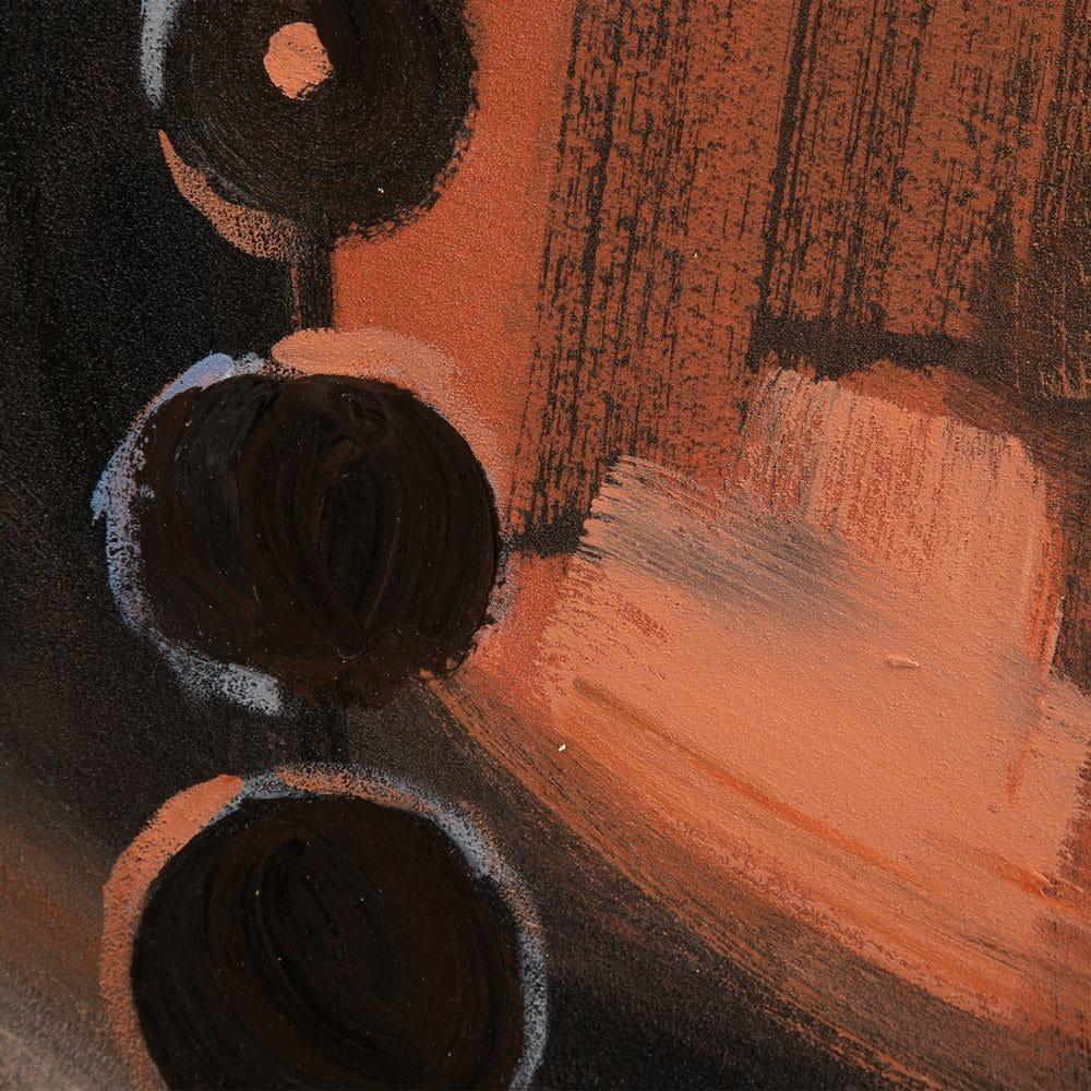 Lolahome Cuadro De Africana Pintado A Mano En Lienzo Naranja De 90x120 Cm