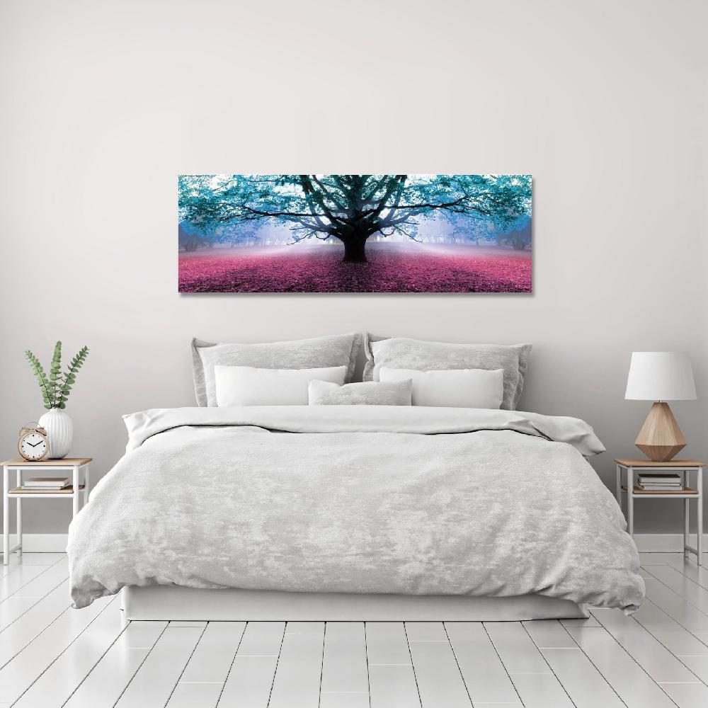lolahome Cuadro de Árbol de la Vida en lienzo azul de 150x50 cm