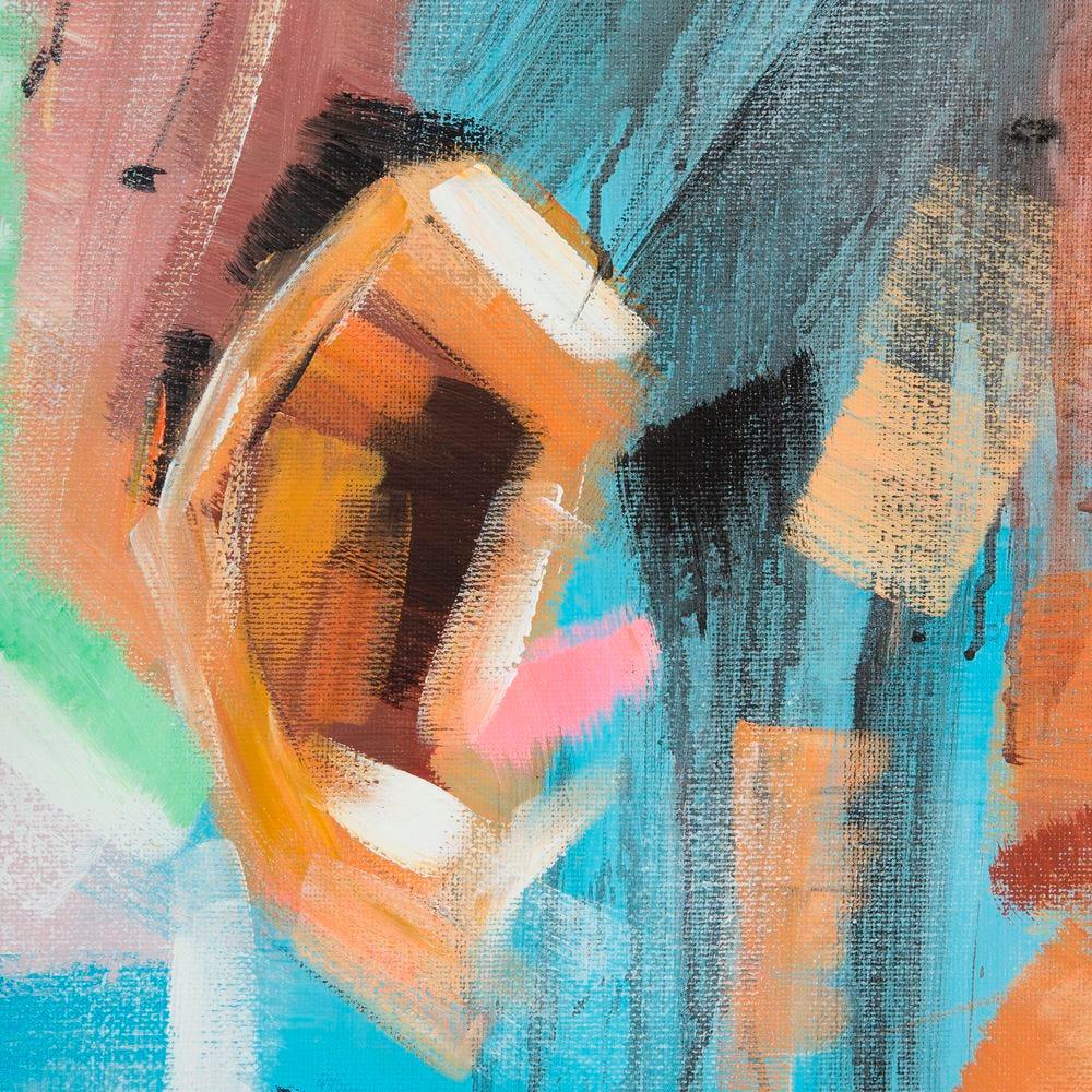 Lolahome Cuadro De Mujer En Lienzo Azul De 100x100 Cm