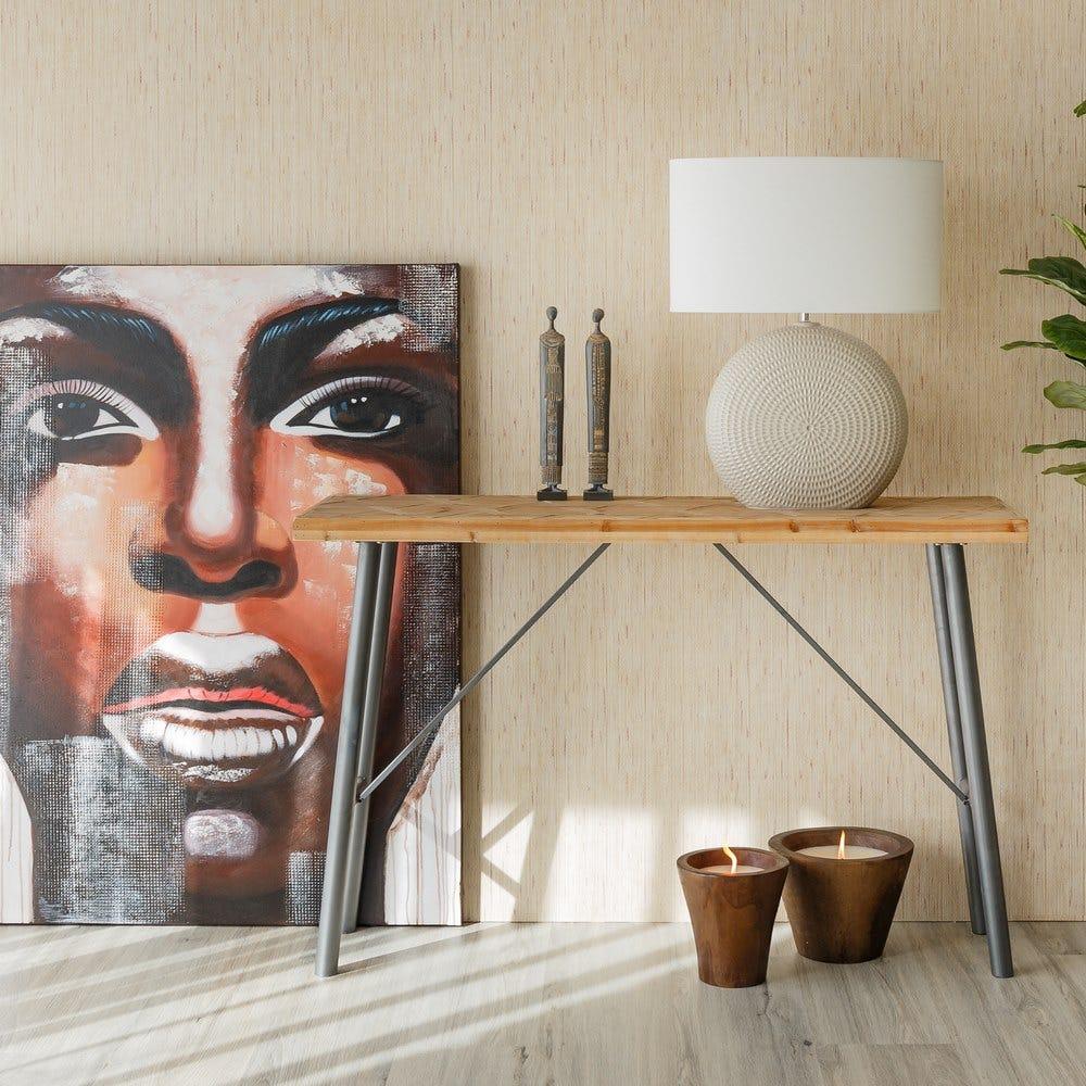 Lolahome Cuadro De Mujer En Lienzo Marrón De 120x90 Cm