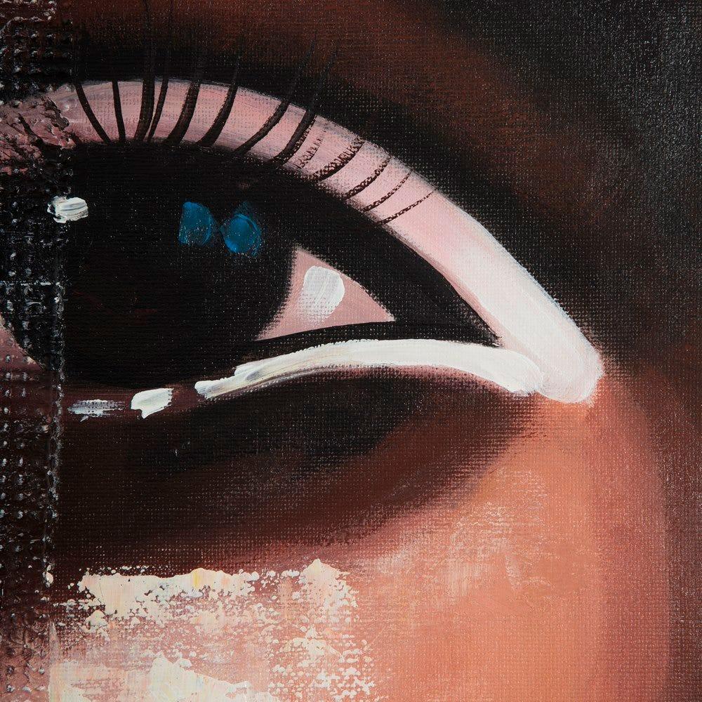 Lolahome Cuadro De Mujer En Lienzo Marrón De 120x90 Cm