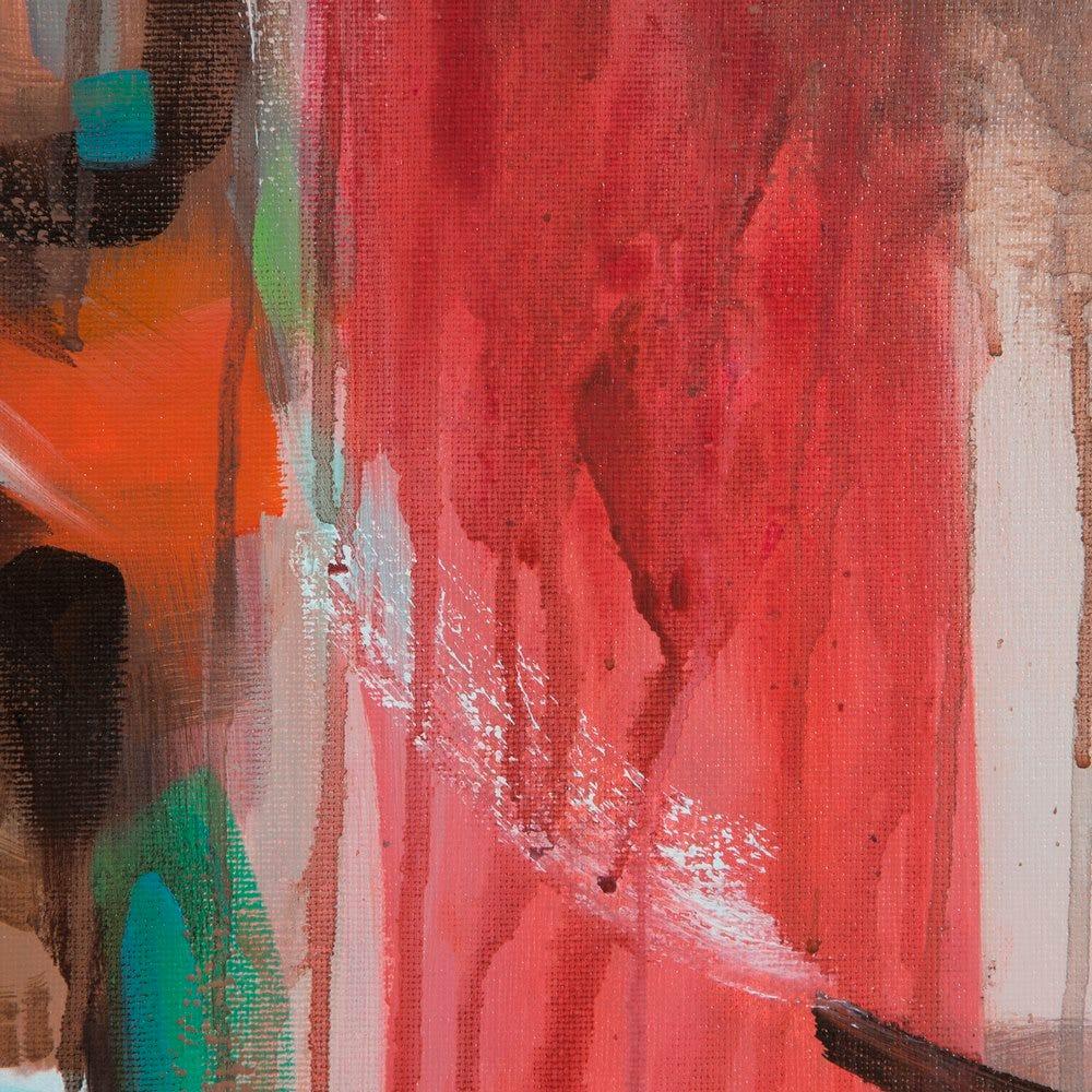 Lolahome Cuadro De Mujer En Lienzo Rojo De 100x100 Cm