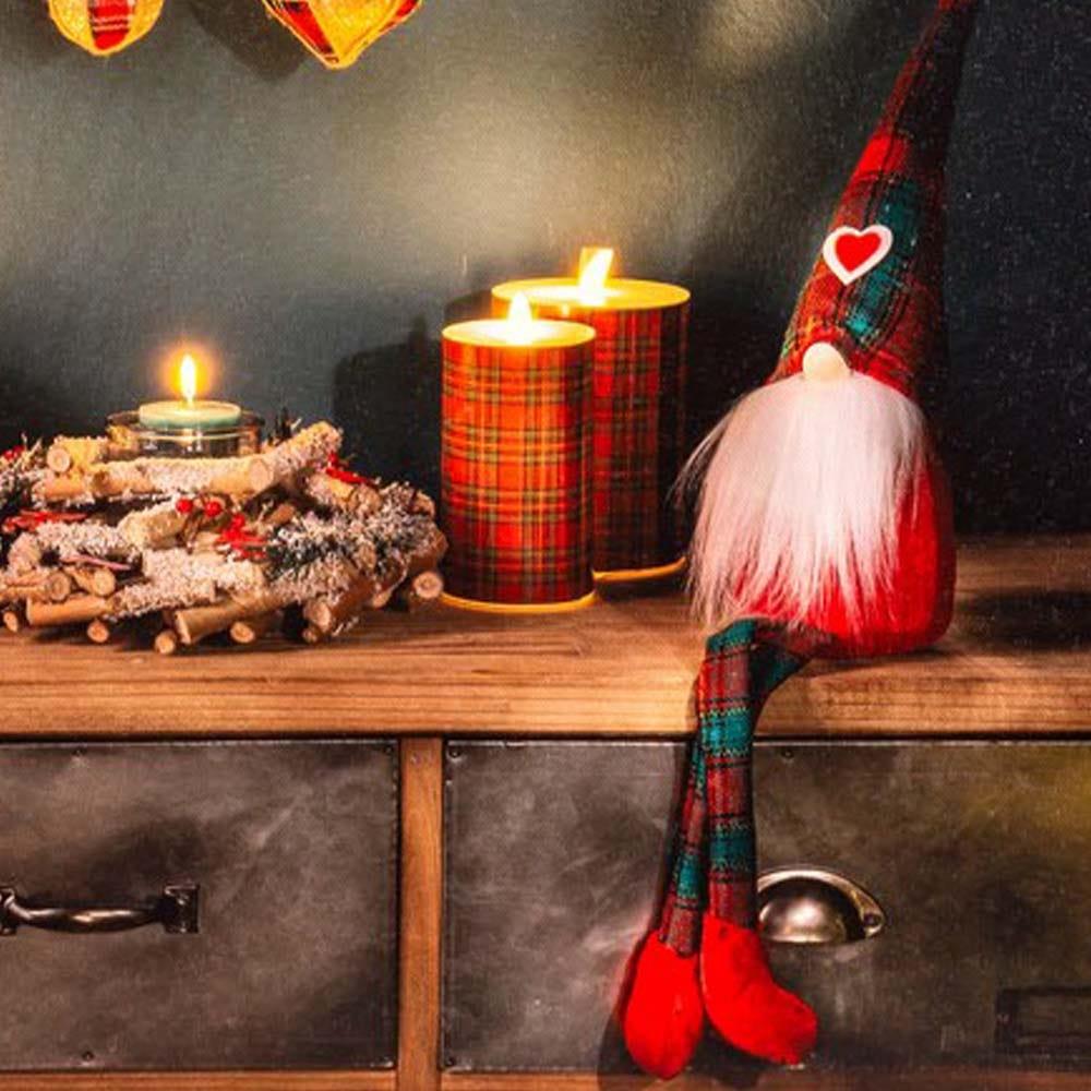 Lolahome Cuadro De Navidad Con Luz Led A Pilas Marrón Y Rojo De 60x40 Cm