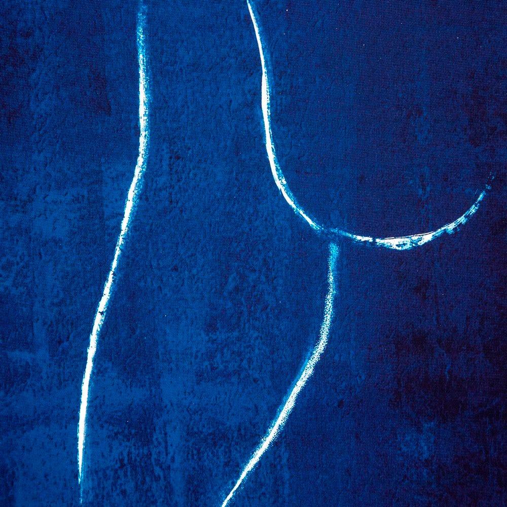 lolahome Cuadro desnudo de fotoimpreso sobre lienzo con marco de poliestireno azul de 62x92 cm