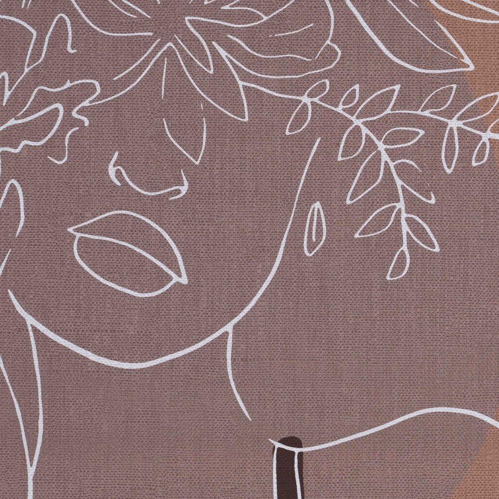 lolahome Cuadro mujer de impresión sobre lienzo marrón de 63x93 cm