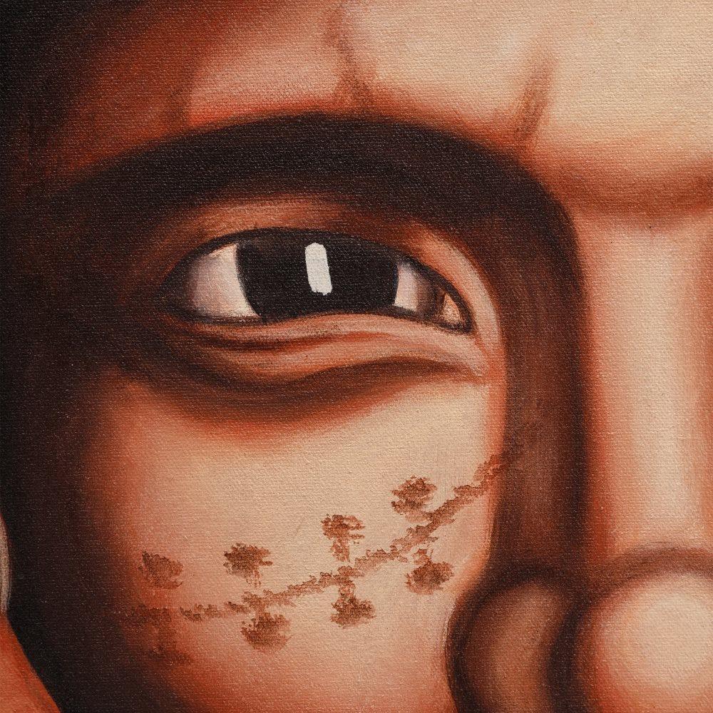 Lolahome Cuadro Pintura Mujer De Lienzo Marrón Y Negro De 100x150 Cm