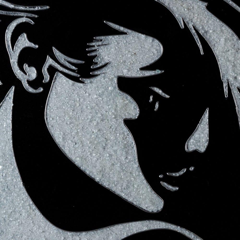 lolahome Cuadro pintura mujer negro y blanco pintado a mano sobre lienzo de 120x120 cm