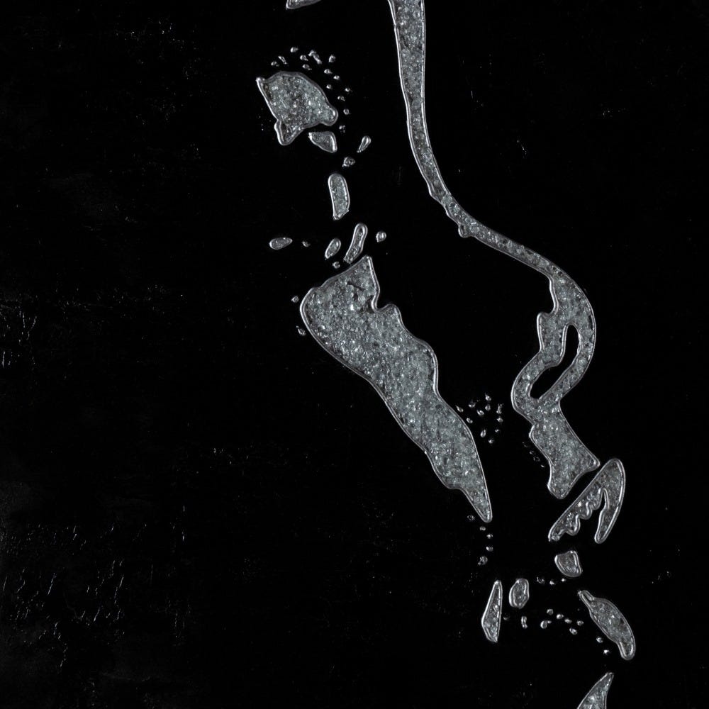 lolahome Cuadro pintura niño negro y blanco pintado a mano sobre lienzo de 100x150 cm