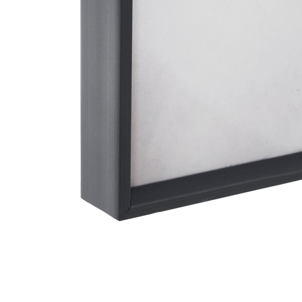 lolahome Cuadro rostro enmarcado de cristal templado blanco y negro de 90x120 cm