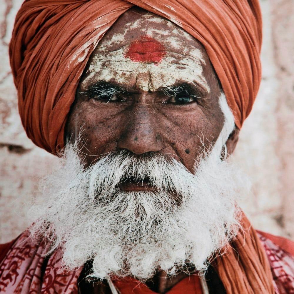 lolahome Cuadro rostro fotoimpreso sobre cristal templado multicolor de 75x95 cm