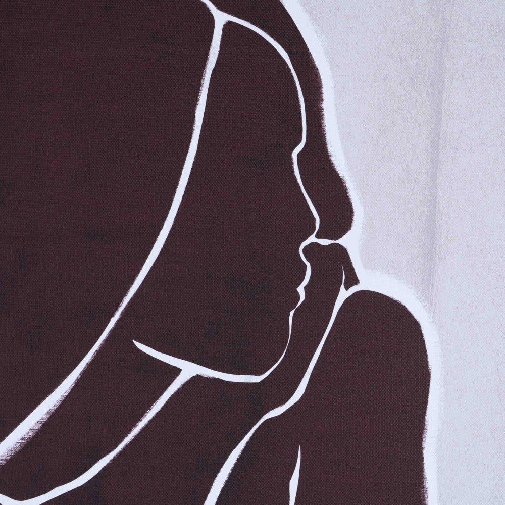 lolahome Cuadro silueta de impresión sobre lienzo marrón de 63x93 cm