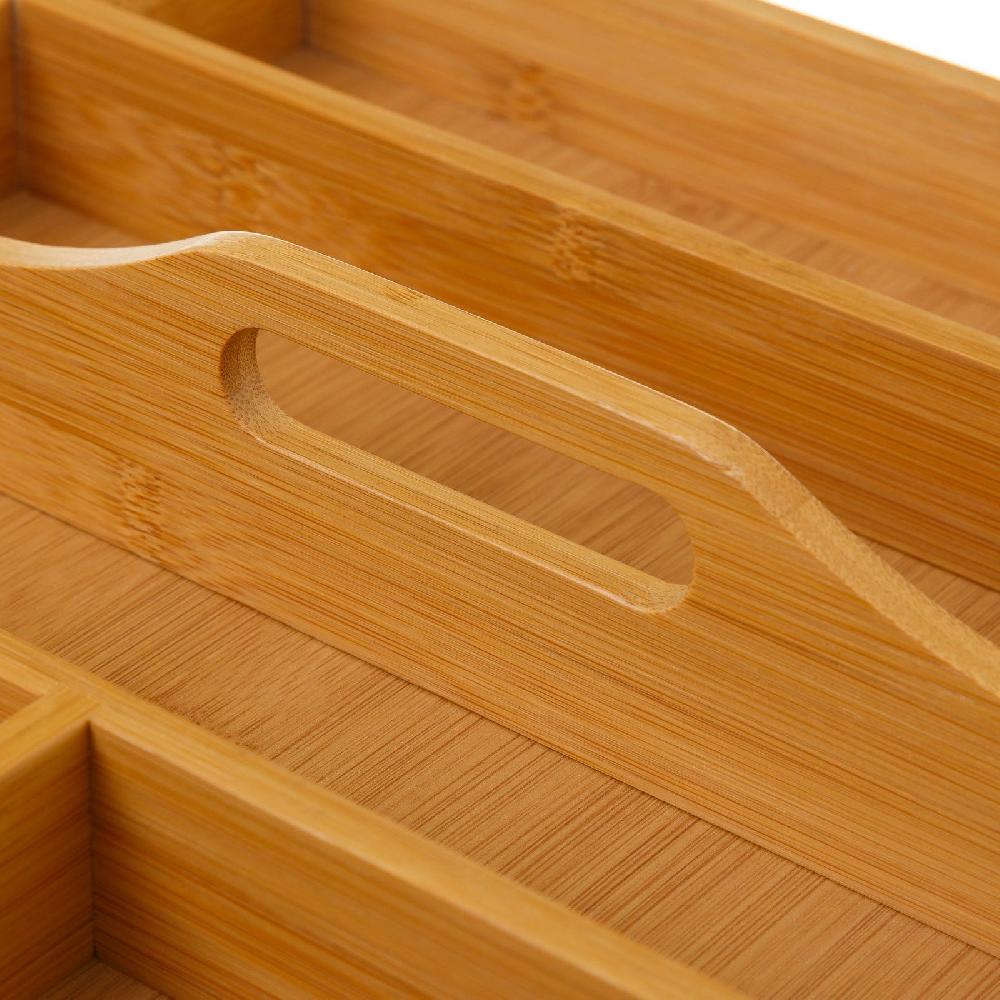 lolahome cubertero marrón nórdico de bambú de 31x31x6 cm