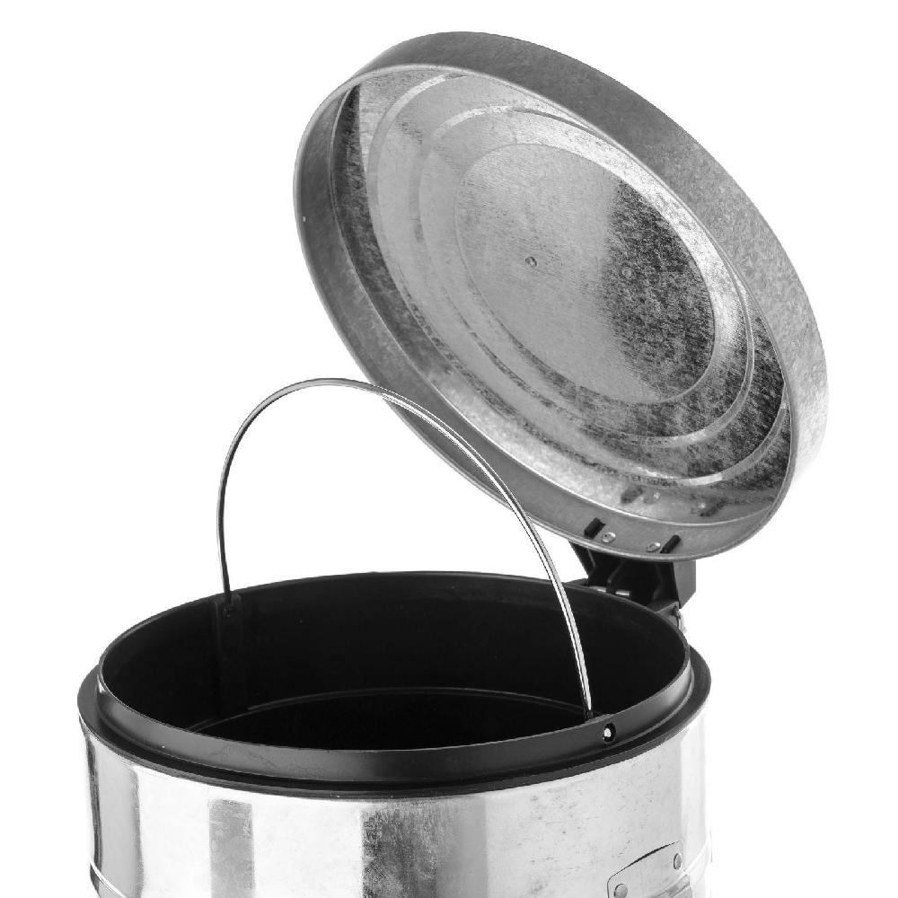Lolahome Cubo De Basura De Pedal Redondo De 20 Litros Plateado