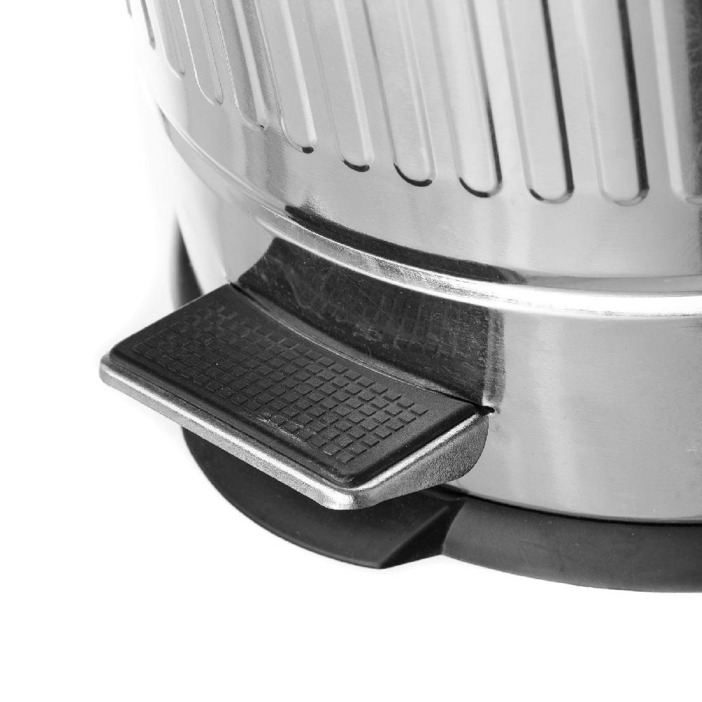 lolahome Cubo de basura de pedal redondo de 20 litros plateado