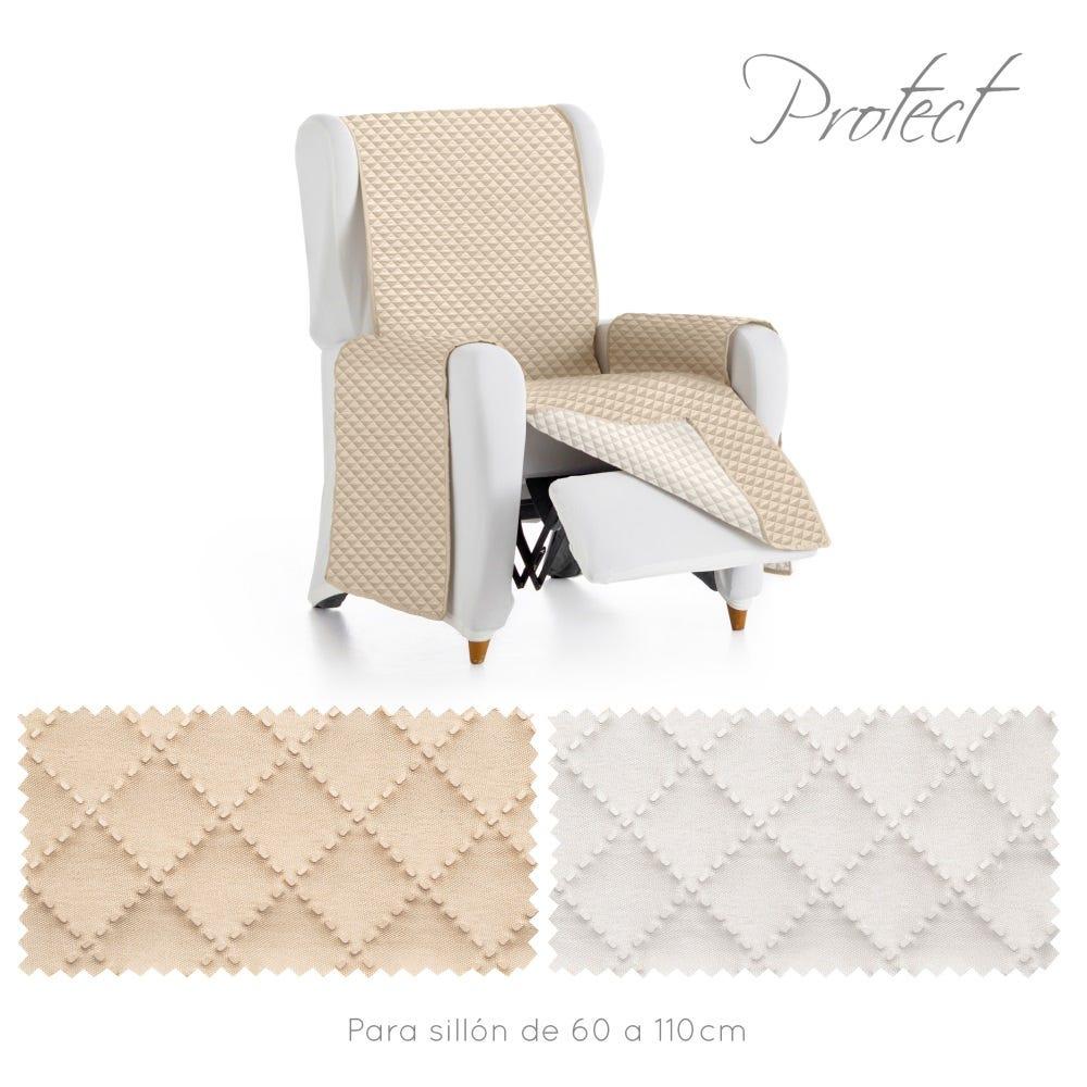 Lolahome Cubre Sillón Beige Reversible De Tela De 55x220 Cm