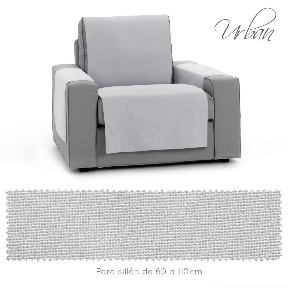 Lolahome Cubre Sillón Gris Con Textura De Tela De 55x220 Cm