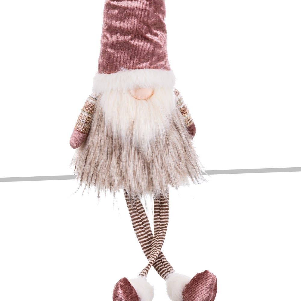 lolahome Duende de Navidad de piernas largas de tela rosa de 89 cm