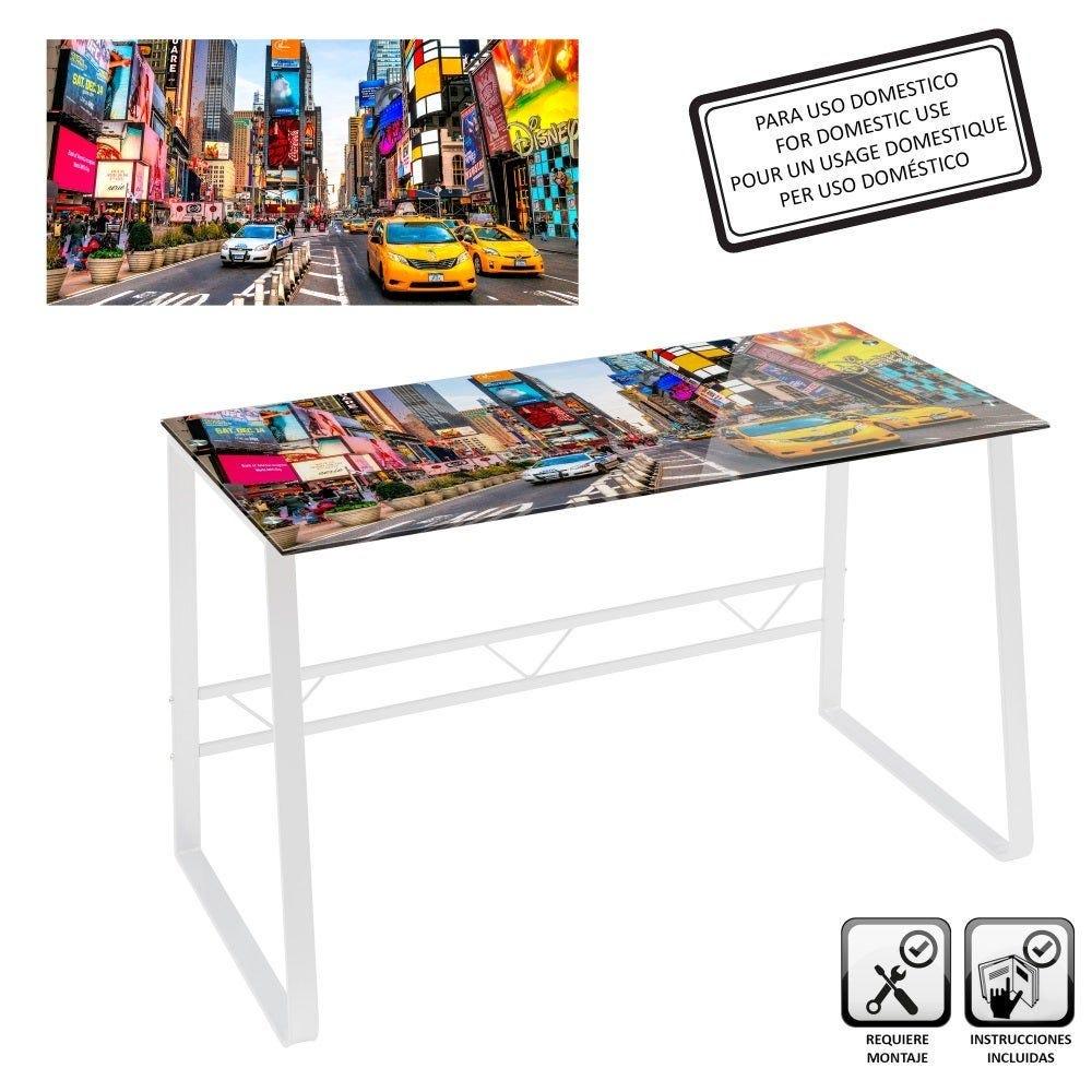 Lolahome Escritorio Blanco De Cristal Templado De 75x60x120 Cm