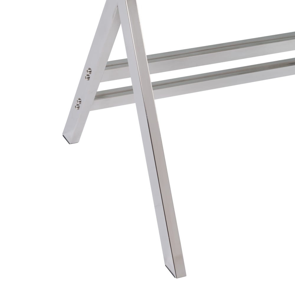 Lolahome Escritorio De Diseño De Cristal Templado Y Metal Plateado De 110x55x76 Cm