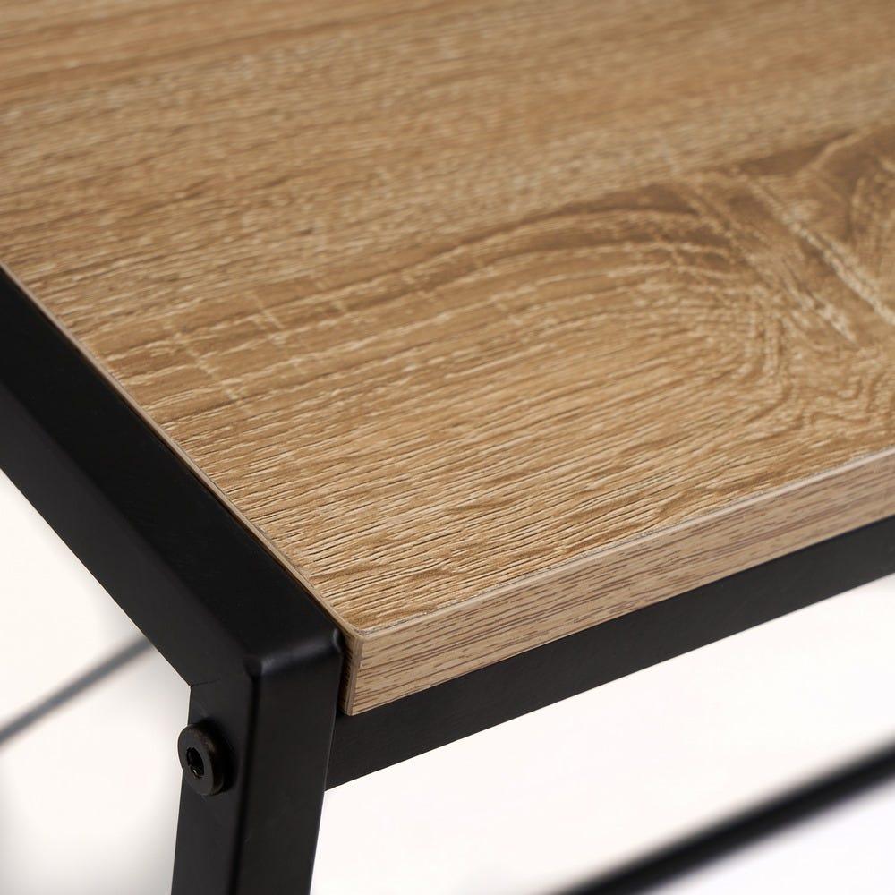 lolahome Escritorio de madera natural claro y metal de 100x45x75 cm