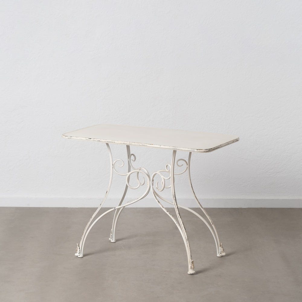 lolahome Escritorio mesa blanco roto de metal de 100x52x76 cm