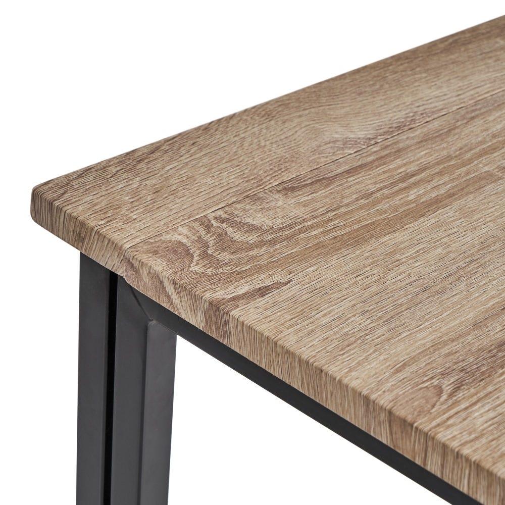 Lolahome Escritorio Plegable Negro Y Natural De Madera Y Metal De 91x45x74 Cm