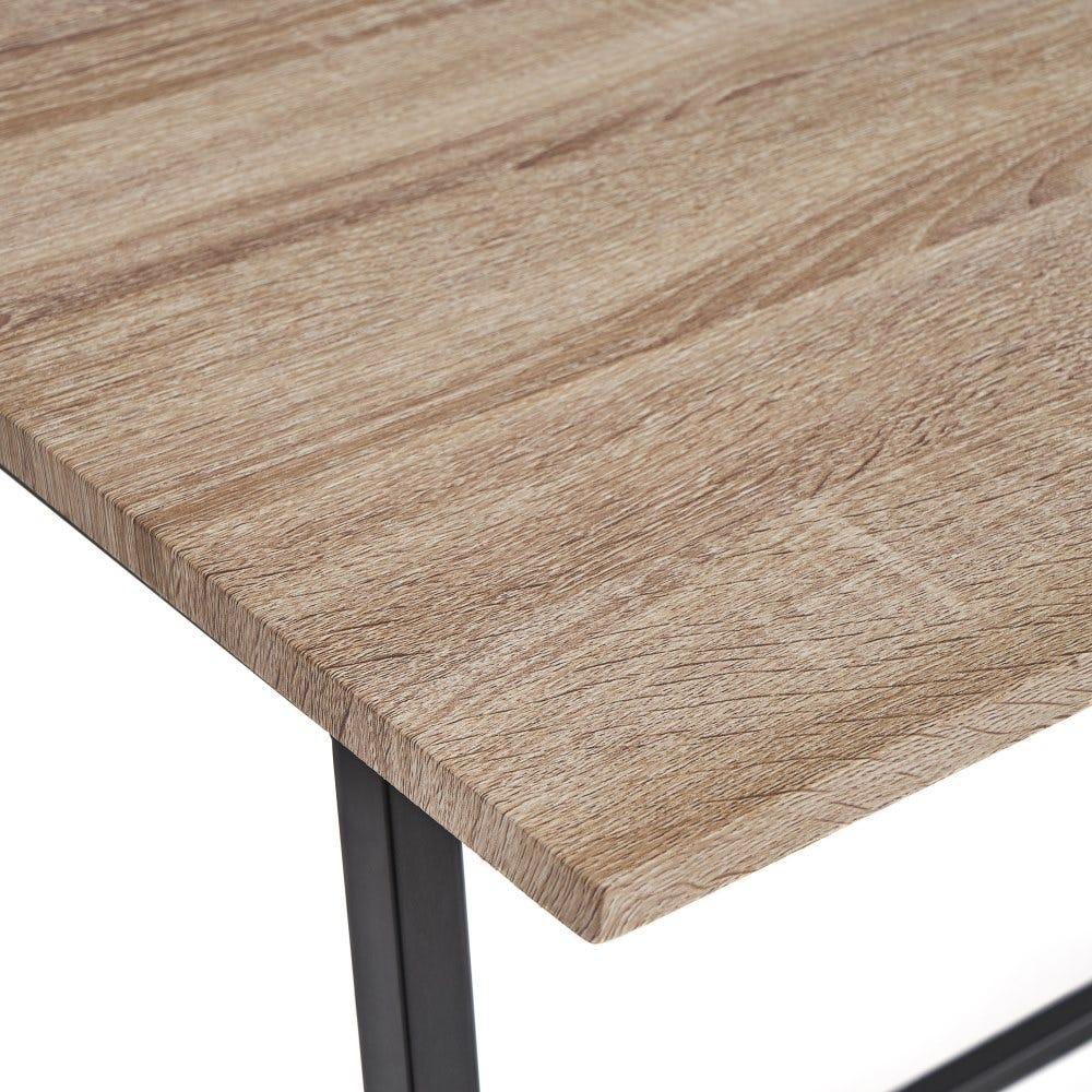 Lolahome Escritorio Plegable Negro Y Natural De Madera Y Metal De 91x45x74 Cm