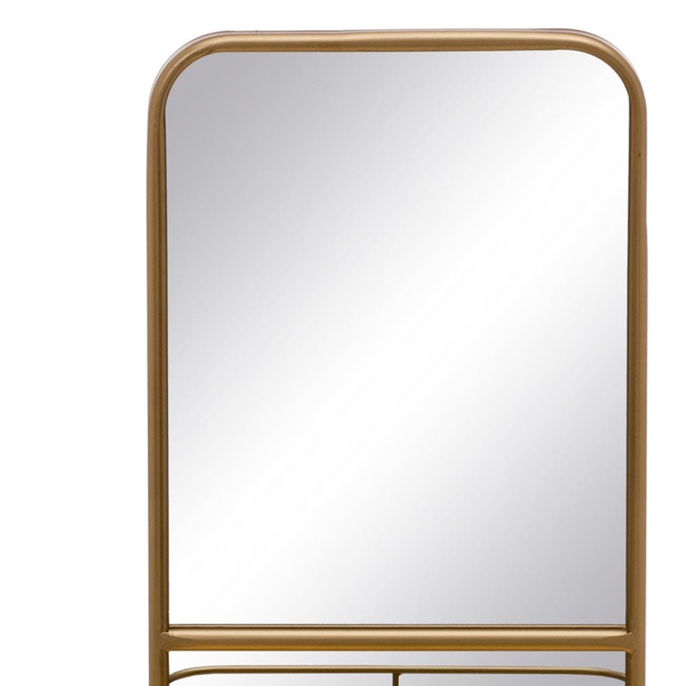 Lolahome Espejo Con Estante Dorado De Metal De 31x47 Cm