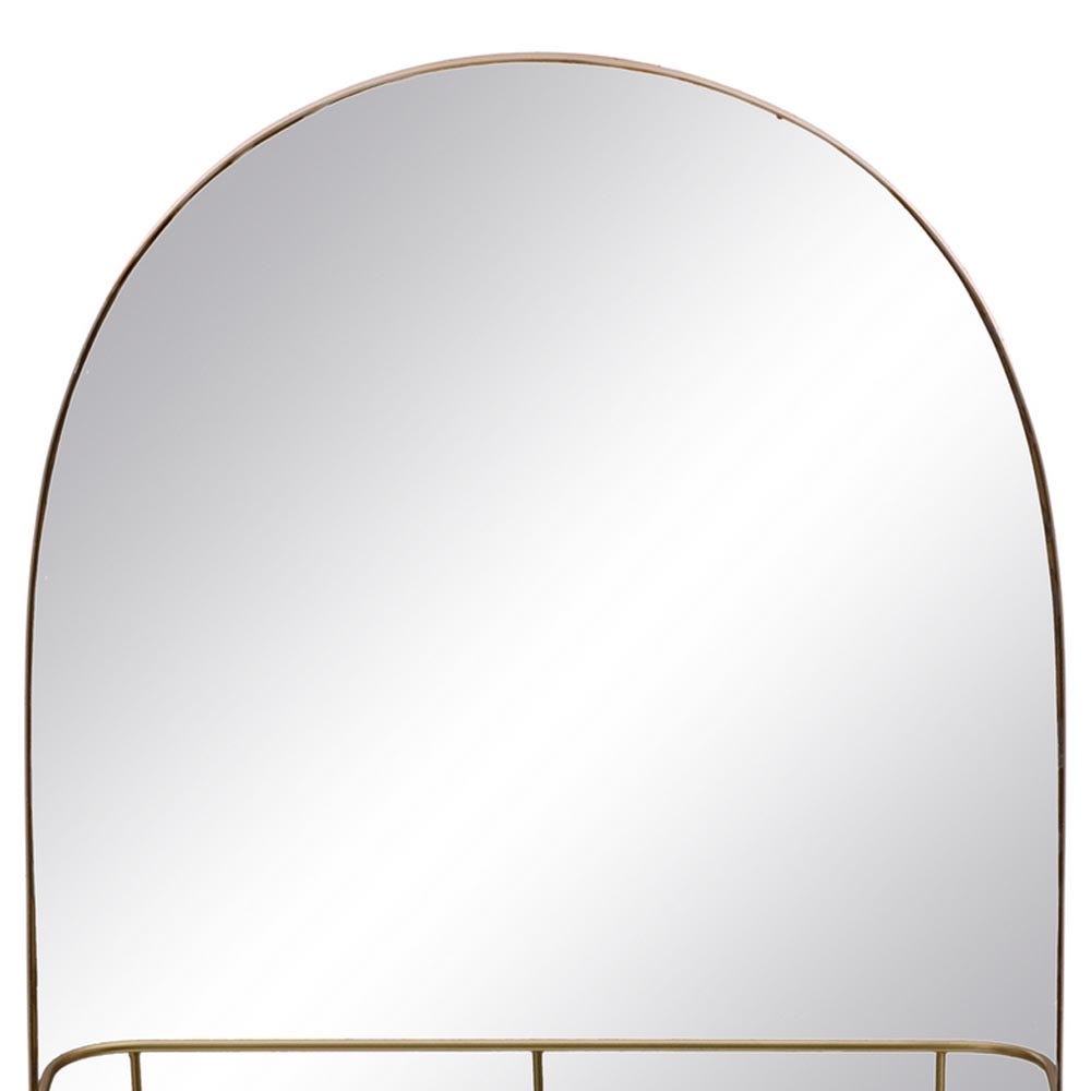 Lolahome Espejo Con Estante Dorado De Metal De 40x46 Cm